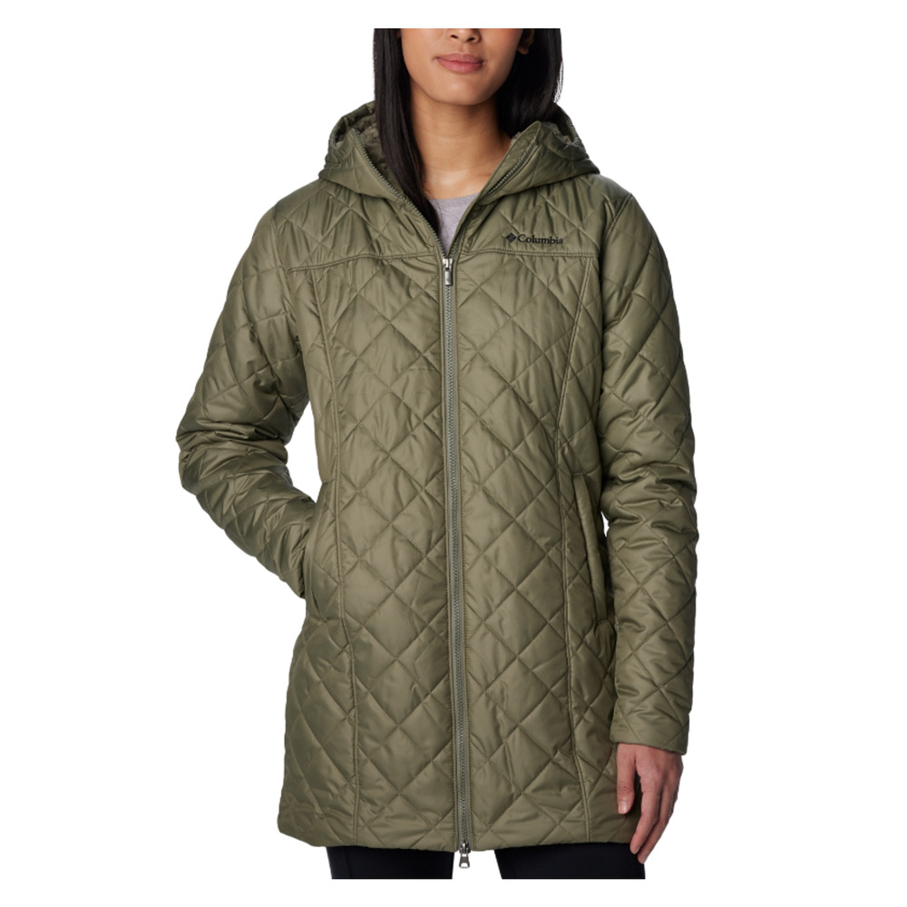 Columbia Women Copper Crest Hooded Fleece Coat Stone Green Size XS